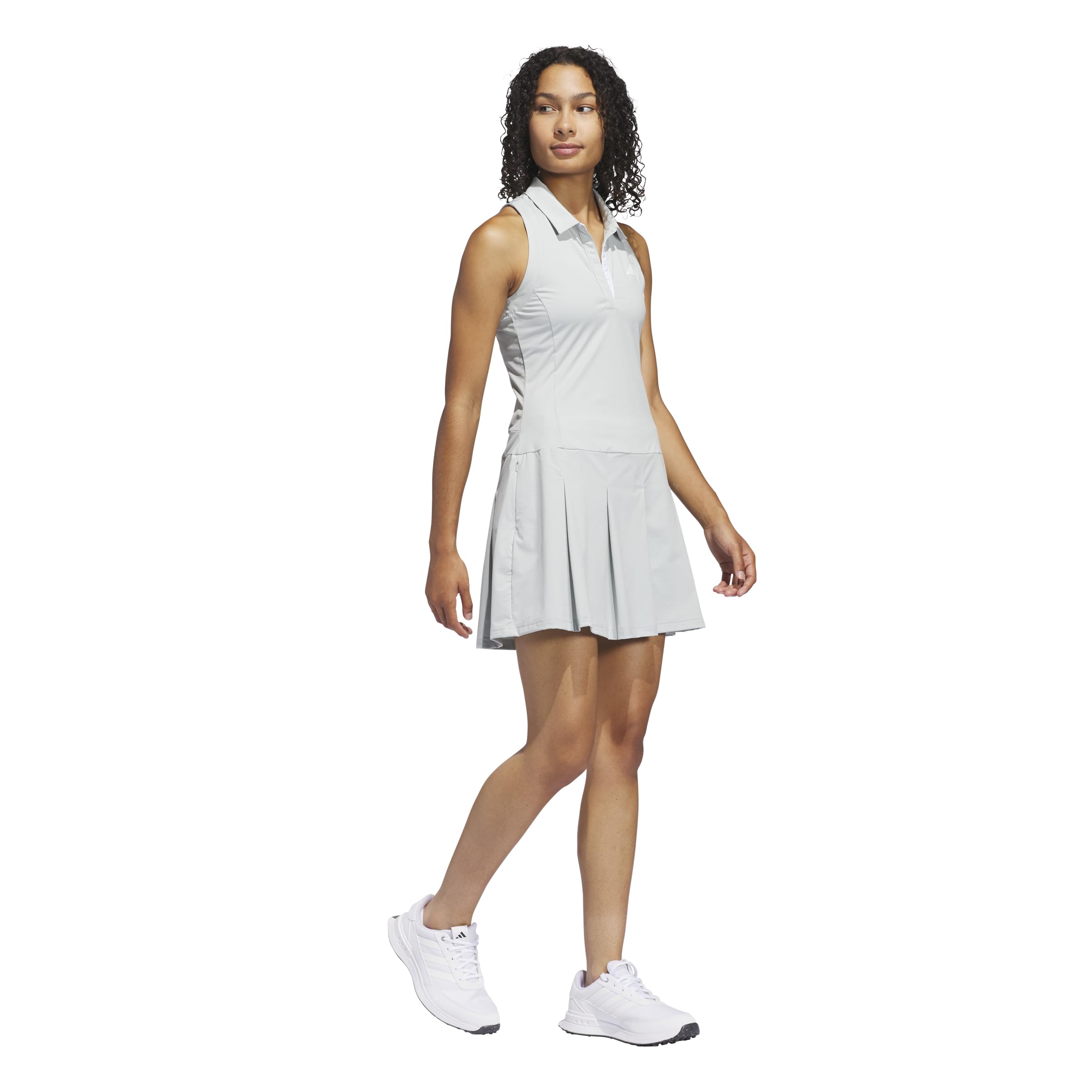 adidas Damska sukienka plisowana Ultimate365 Tour Twistknit Tenis, Wonder Silver, S, Wonder Silver, S