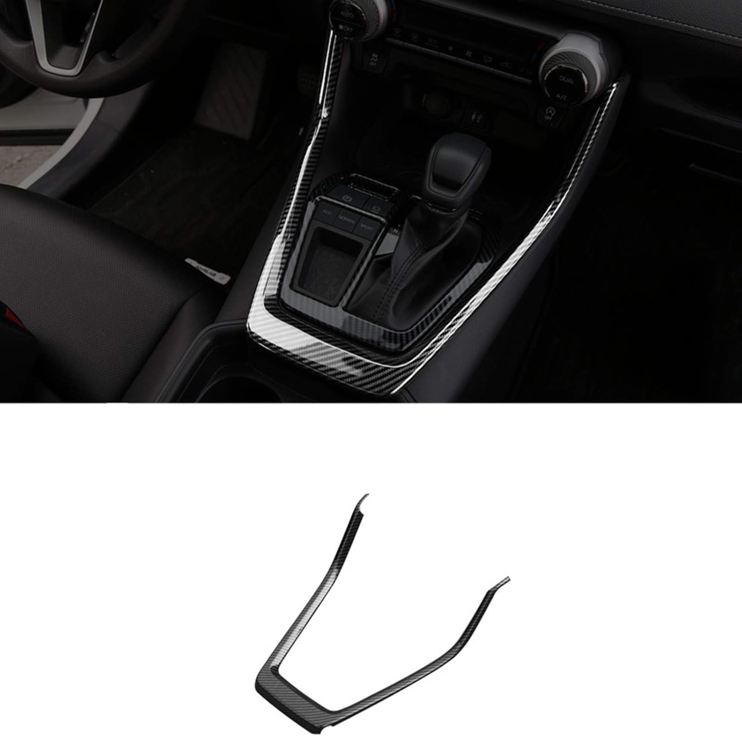 Outer Side Gear Shift Knob Panel Cover Trim for RAV4 RAV 4 XA50 2023 2022 2021 2020 2019 Carbon Fiber Grain Car Accessories