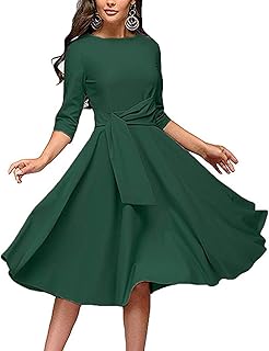 Women's Formal Dresses Casual Wedding Guest Church Work Elegance Audrey Hepburn Style A-line Midi Dress - Buy now