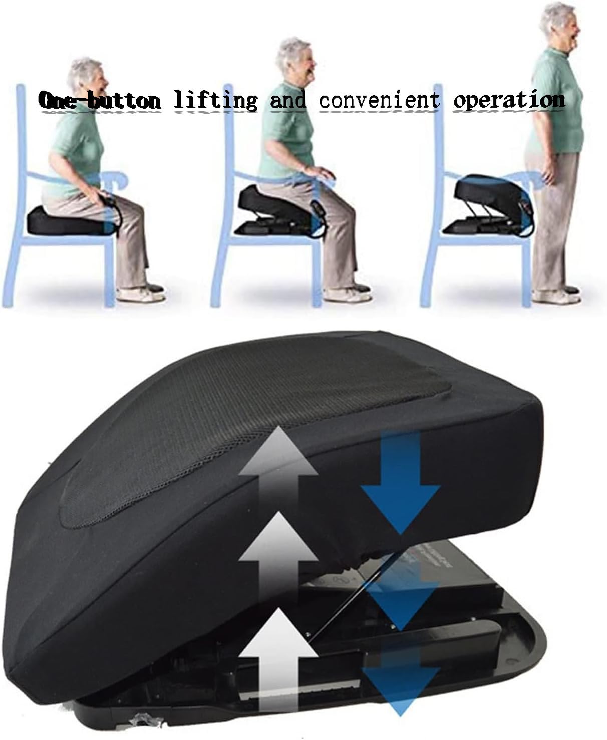 Asiento Elevador portátil Inteligente, cojín de Asistencia para Silla elevadora, Ayuda de Movilidad portátil, Elevador eléctrico de Espuma viscoelástica, con Asas de Transporte integradas, s