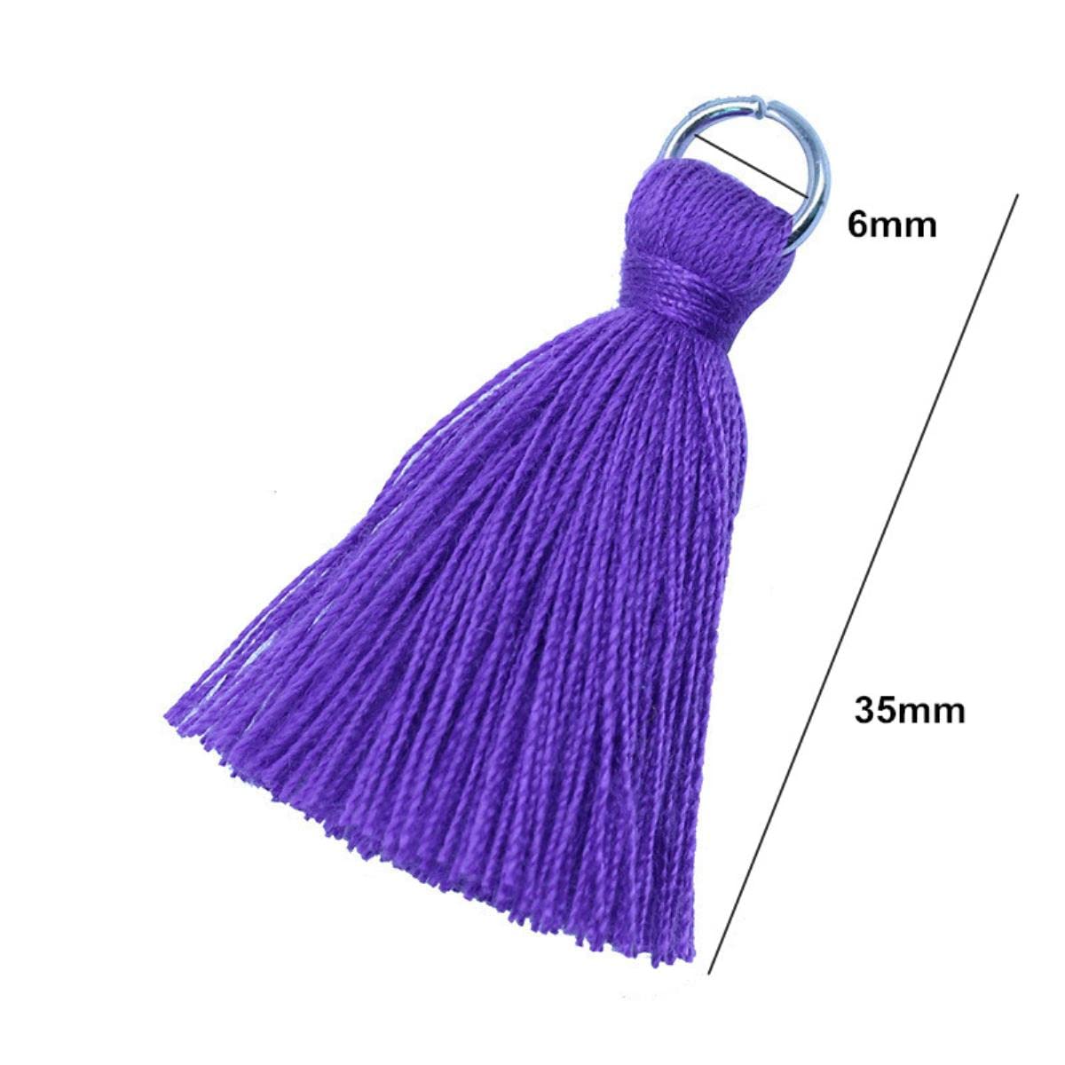 40 Pz 35mm Argento Metallo Anello Nappe Pendenti Fai Da Te Artigianato Forniture Gioielli Orecchini Ornamenti Materiali Accessori Frangia Trim-inki pink