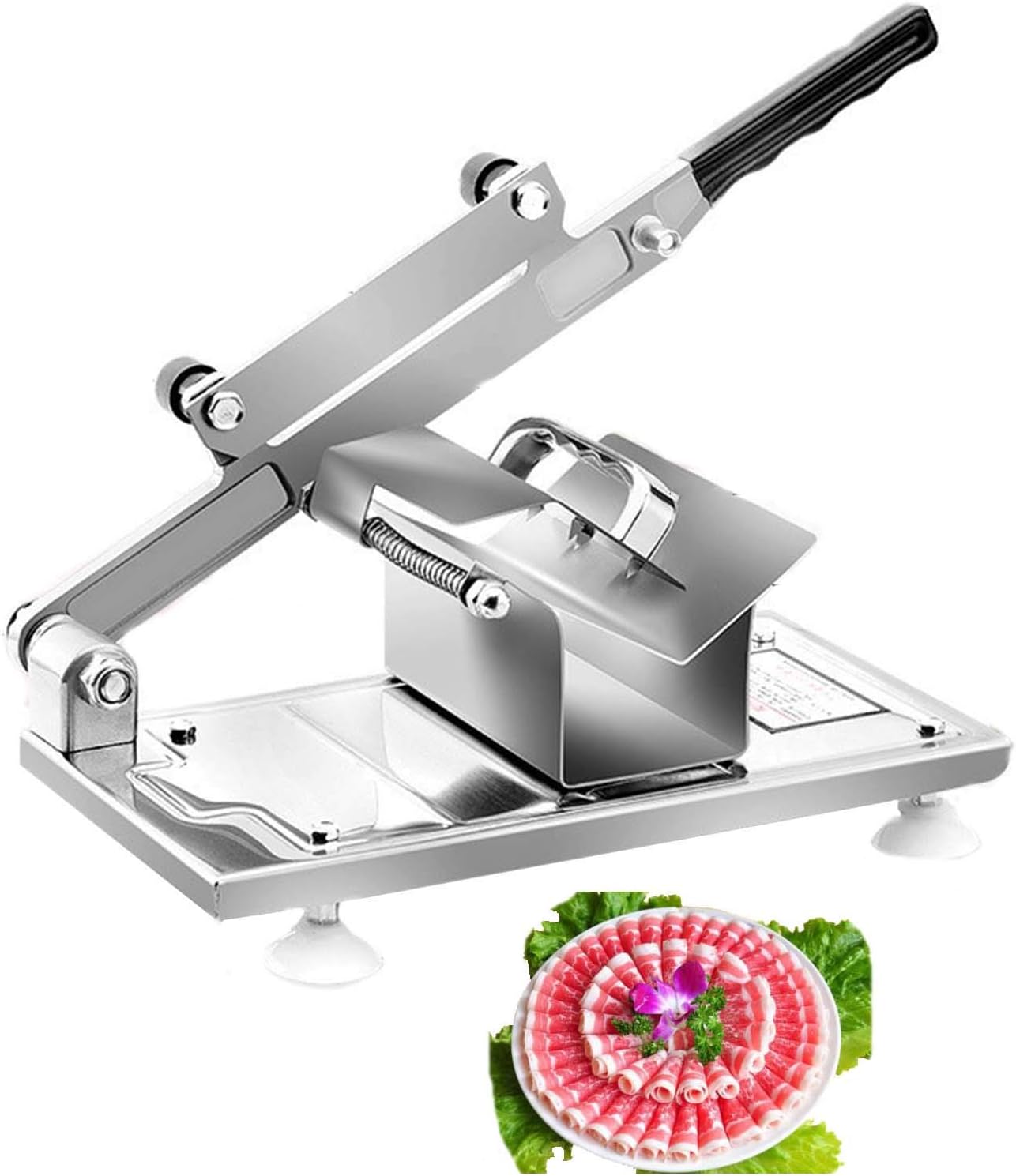 Manual Frozen Meat Slicer,Stainless Steel Meat Cutter Beef Mutton Roll Meat Food