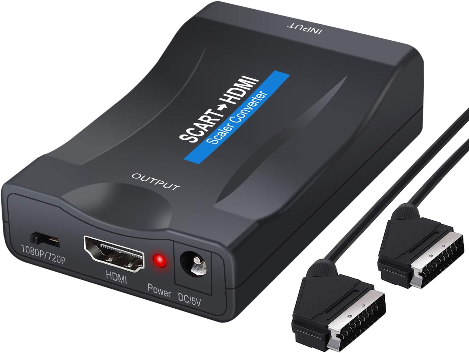 LiNKFOR SCART to HDMI Converter 1080P SCART to HDMI 1.3 Audio Video Adapter Support PAL NTSC with 1.5m SCART cable for Set-Top Box DVD Player SKY Etc to Play on HDTV