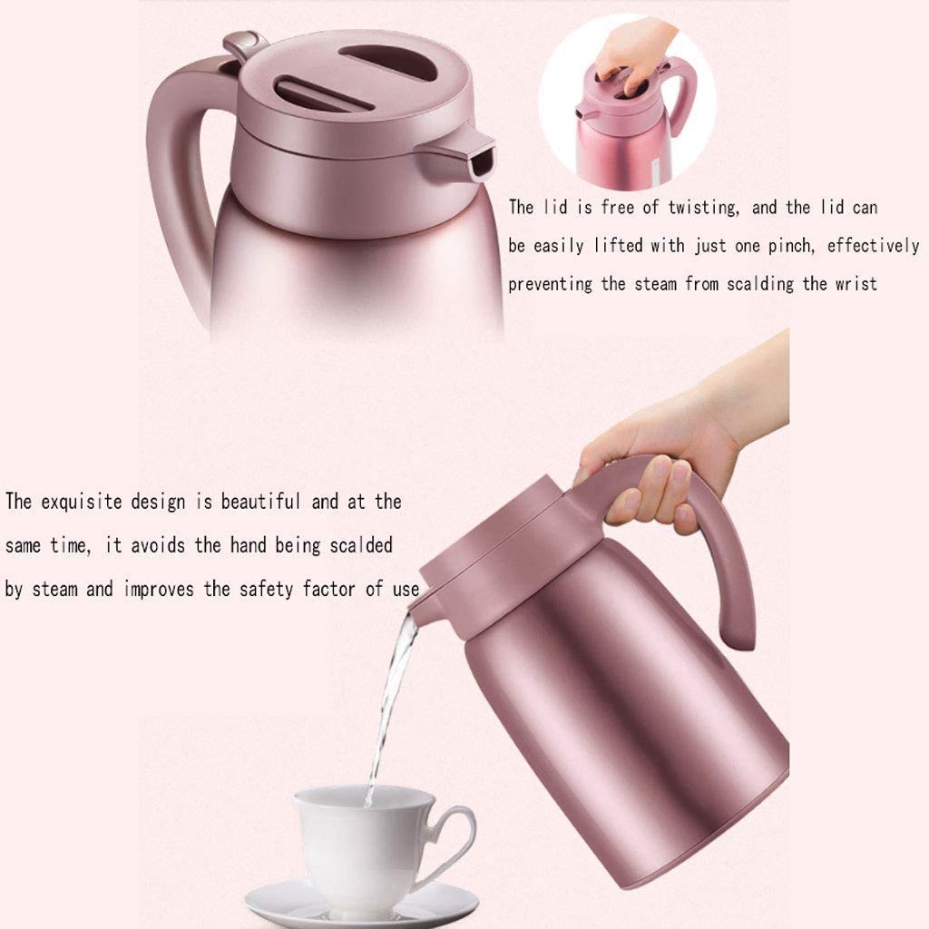 Thermokaraffe Thermokanne Haushalt 304 Edelstahl Vakuum Große Kapazität Kaffeeisolierte Wasserkocher Langlebige Thermoskanne (Color : A)