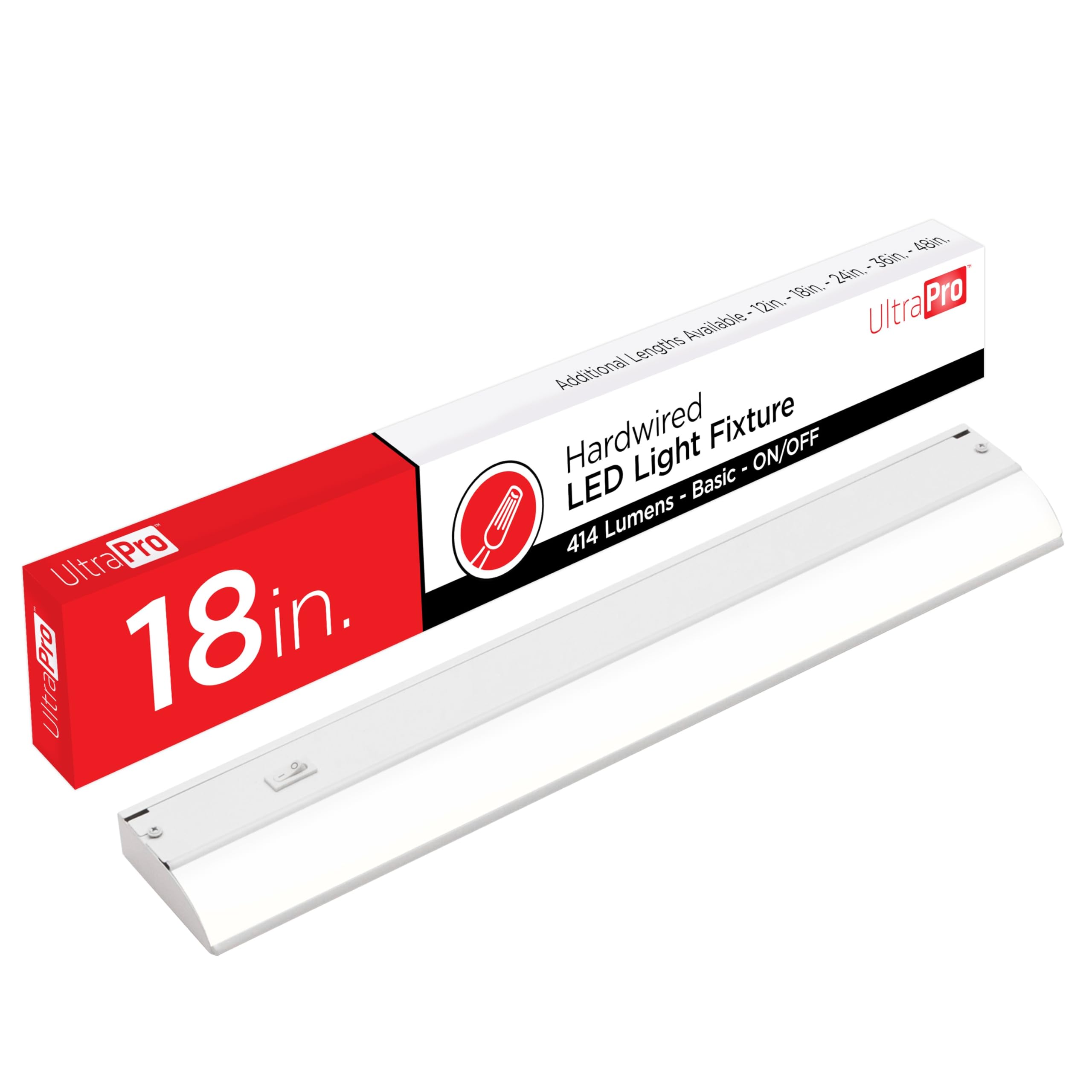 UltraPro 18 inch Hardwired Under Cabinet Lights, On/Off Only, 2700K Warm White, Under Cabinet Lighting, Under Counter Lights for Kitchen 44110