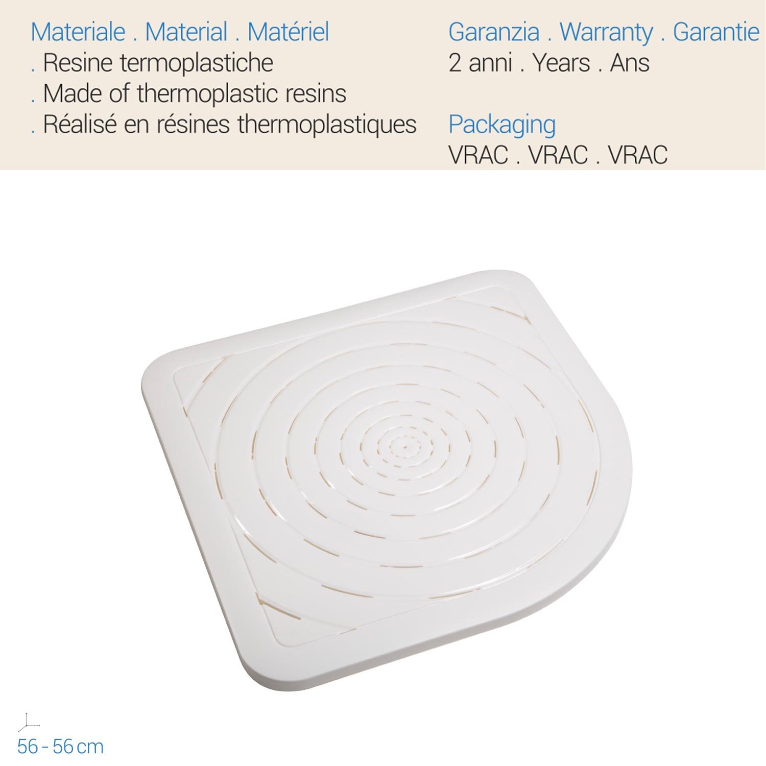 Plataforma de Resina Blanca 56 x 56 cm Mod. Oasis