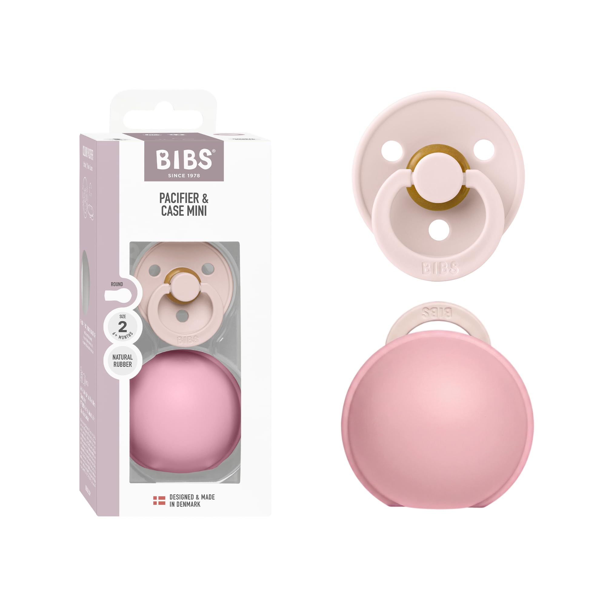 BIBS Pacifier Case Mini, BPA-Free Silicone Pacifier Holder Box, Compact