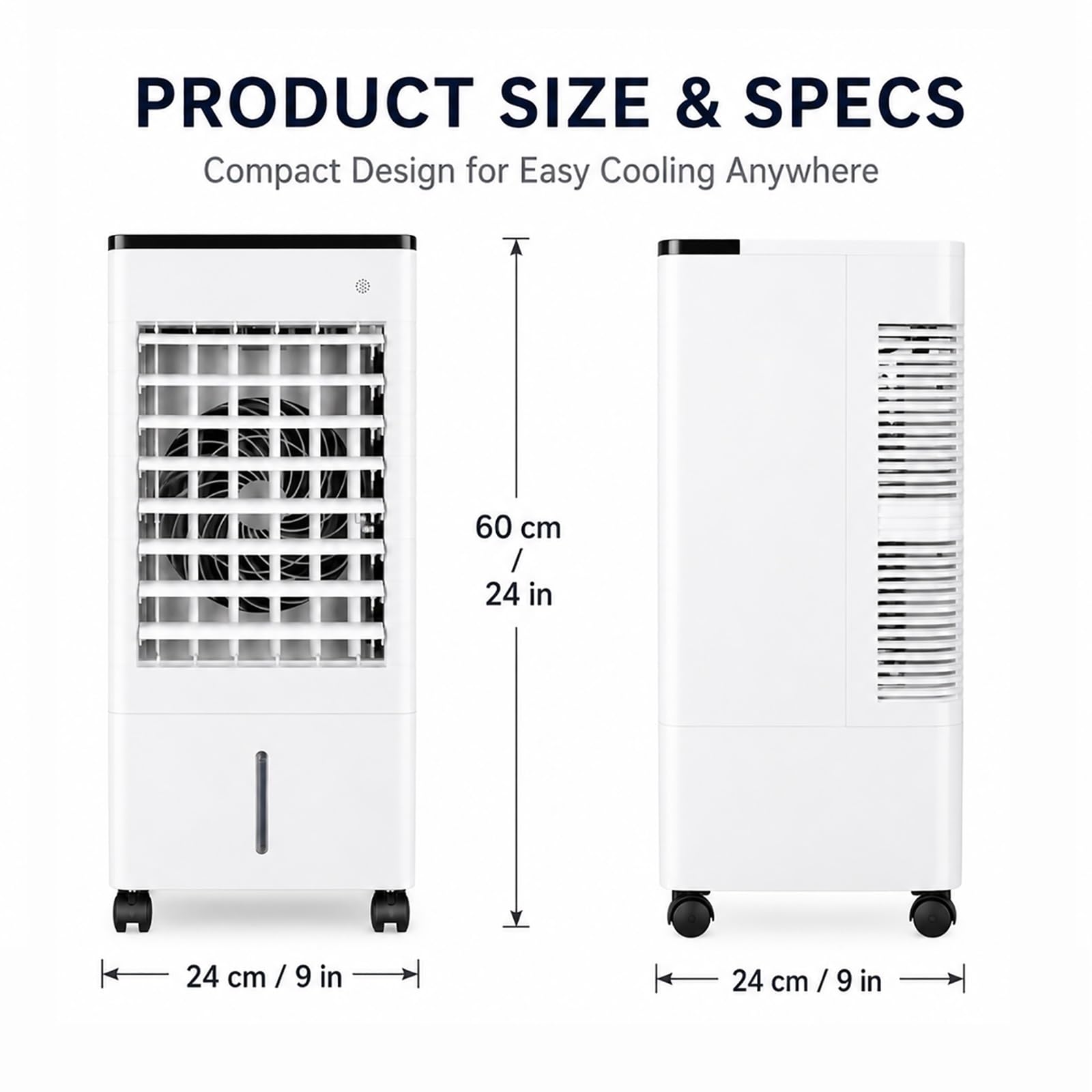 Climatizador Evaporativo 3 en 1, Mover Enfriador de Aire con Depósito Agua, Ideal para Hogar, Cocina, Dormitorio