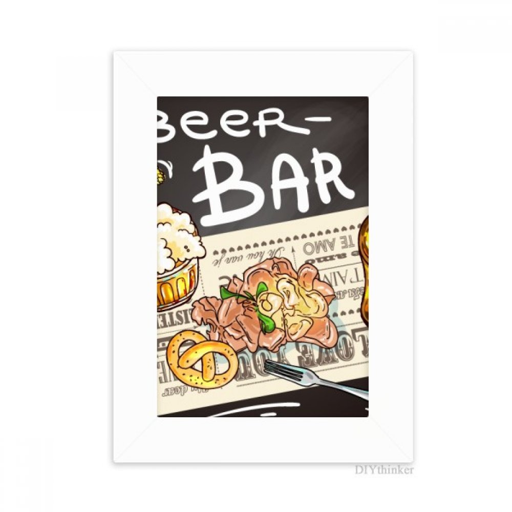 Cadre Photo Peinture Blanc Art DIYthinker 5X7 Pouces Décoration Murale Bureau et Bar