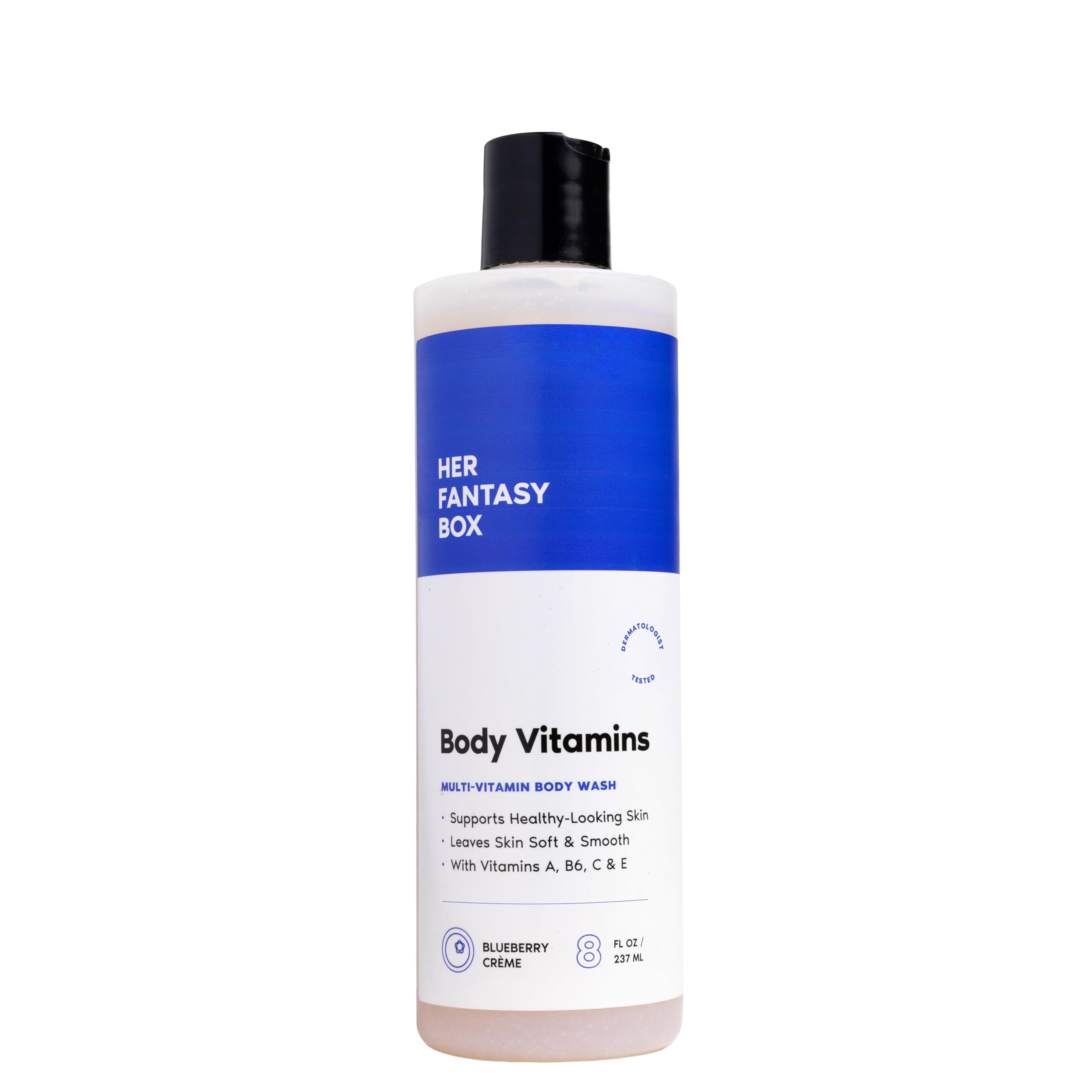 Her Fantasy Box | Body Vitamins Moisturizing Body Wash – Multi-Vitamin Cleanser with Vitamins A, B6, C & E, Hydrating & pH Balanced, Vegan & Cruelty Free, 8 oz