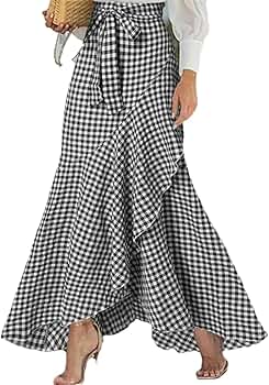 スカート Herlipto Plaid Long Skirt beige/M a51a2b81e30995888322f89ee71ef7