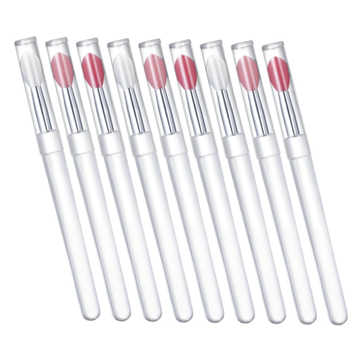 IWOWHERO 9 Pcs Lip Brushes with Cap Versatile Lip Makeup Applicators for Lipstick Easy to Clean Storage