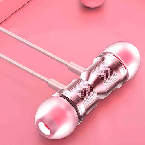 Miniatura 7 de Auriculares de oro rosa, auriculares rosa para niñas con micrófono, control de volumen en auriculares de 0.138 in para teléfonos inteligentes Mp3