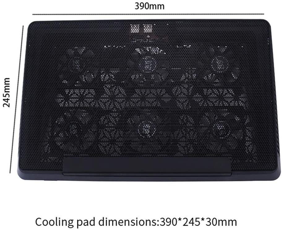 Base refrigeradora para laptop con 6 ventiladores silenciosos, compatible con laptops de 12 a 17 pulgadas, diseño ergonómico ajustable y 2 puertos USB miniatura 7
