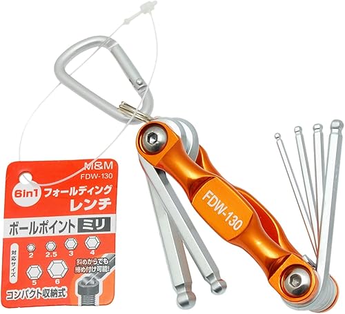 Vista 10 de Takagi FDW-140 M&M Folding Wrench Hex Robe Set of 6