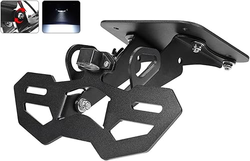 Miniatura 2 de RXBH Soporte para placa de matrícula compatible con Yamaha MT03 MT25 YZF R3 R25 2015-2023 Accesorios de motocicleta Soporte trasero Luz LED Fender