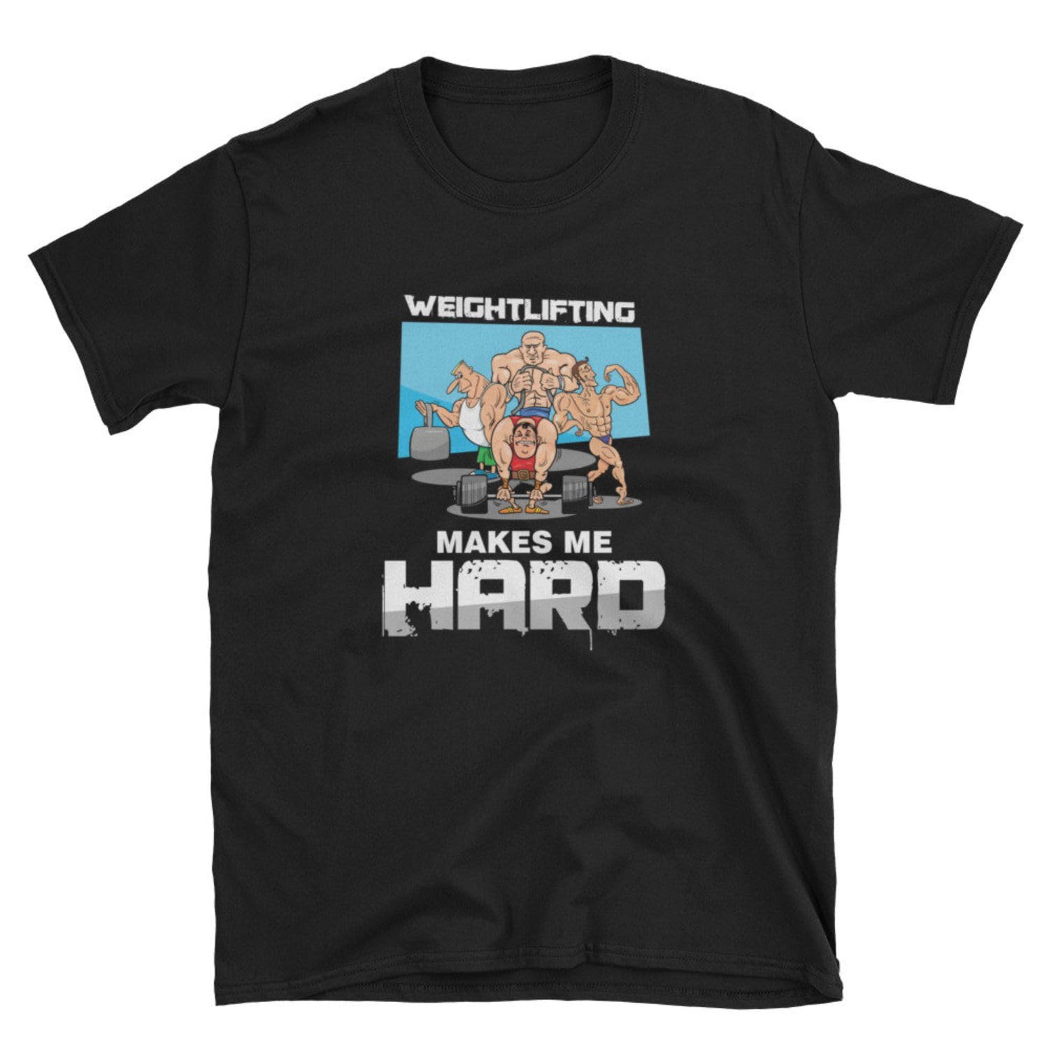 Shirt Weightlifting Make Me Hard Weights Barbell Bodybuilding Workout Gym Tee T Shirt