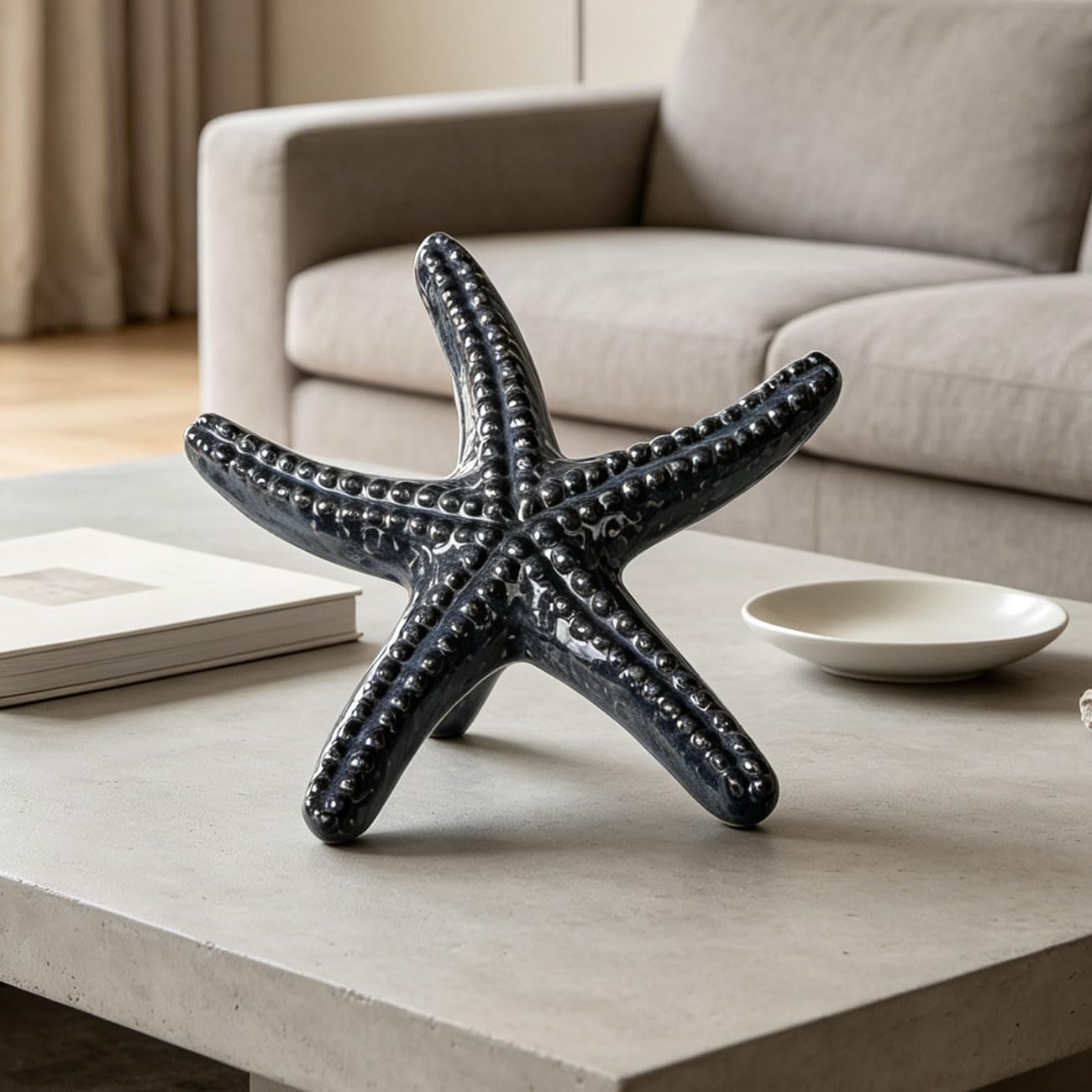 NENBOLEC Stella marina decorazione da parete arte scultura oceano nautico statua marina statuetta regalo per la casa per soggiorno, sala da pranzo ufficio 24 cm