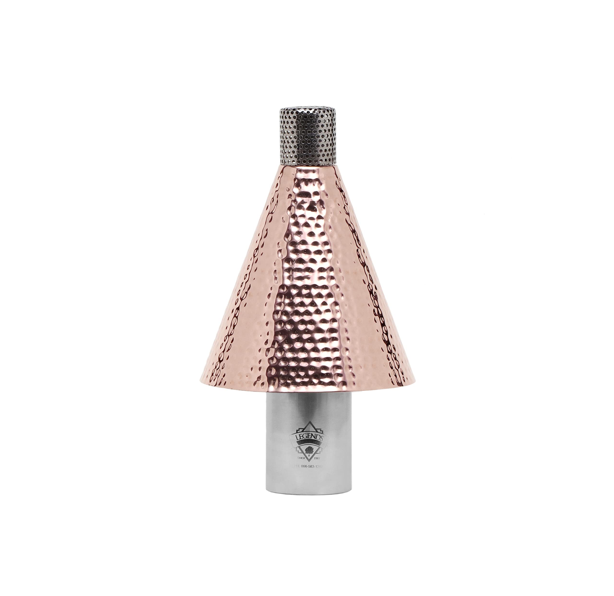 Big Kahuna Outdoor Gas Torches - Glamorous Propane or Natural Gas Tiki Style Torch Head Will Help Set The Mood at Your Next Party - Outdoor Lights are Great for Landscape Lighting (Hammered Copper)