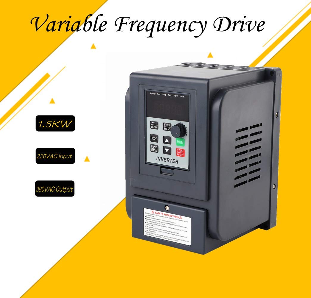 220VAC 1,5KW VFD variatore di frequenza，Monofase 220V Ingresso trifase 380V Uscita VFD Frequenza variabile Inverter Regolatore di velocità Inverter controllo velocità motore