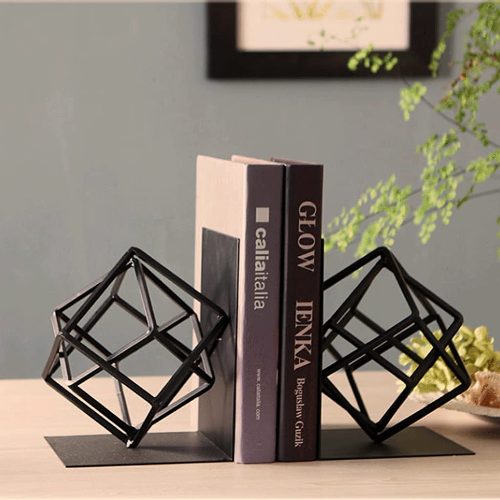 Buchstütze Buchstützen Buchstützen Art Deco Buchstütze Retro Persönlichkeit Buchstütze rutschfeste Buchstützen aus Metall Modernes Zuhause Einfach Praktisch Klassisch Schwarz Bücherhalter