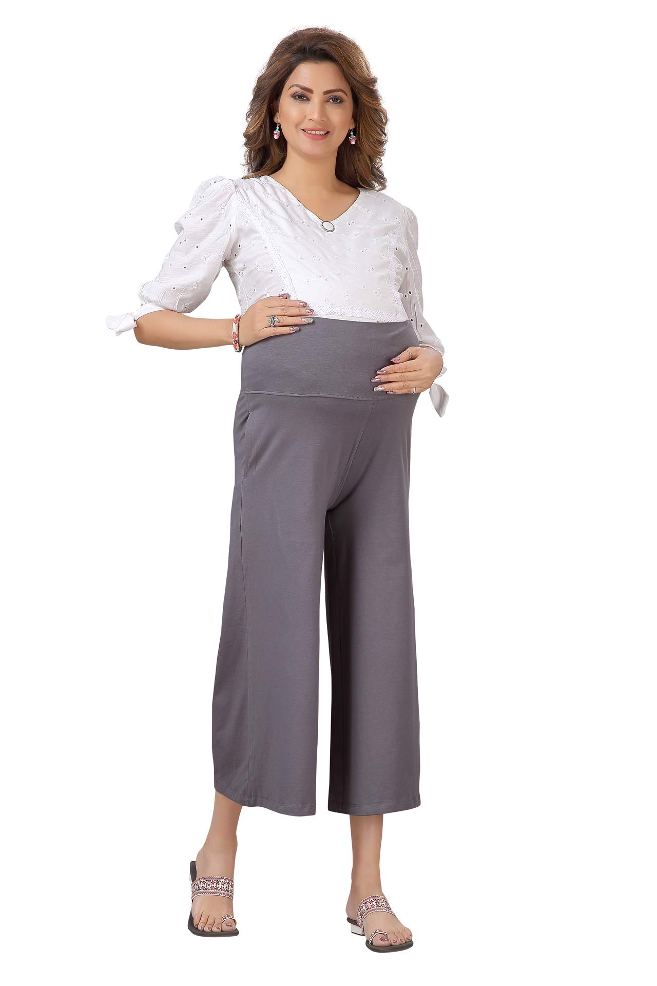 Easy Feed Women's Regular Fit Cotton Maternity Palazzo