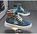 Men's Fashionable Denim Design Lace Up Boot, Casual Comfortable Blue Boots for Men Daily Wear, Male All-match Round Toe High Cut Daily Wear, Footwear, Casual Ankle, Walking Shoes (navy blue,13)
