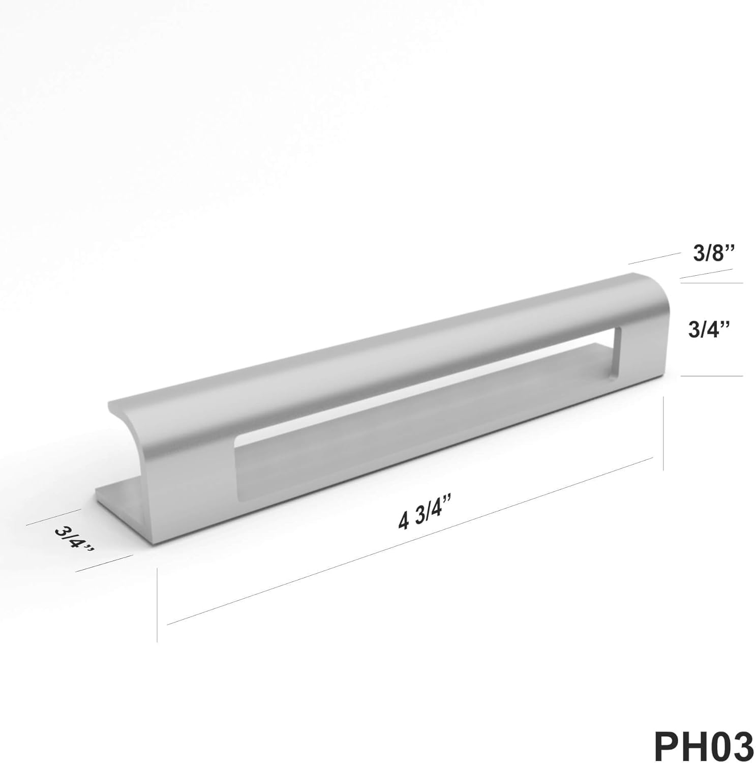 HRX Self-Adhesive Edge Fingerpull Door Handle - Easy to Install Screwless Peel and Stick on Glass, Wood, Metal, Plastic - Sliding Doors Knob for Kitchen Fronts, Drawers & Dressers Panels - 2 Pack