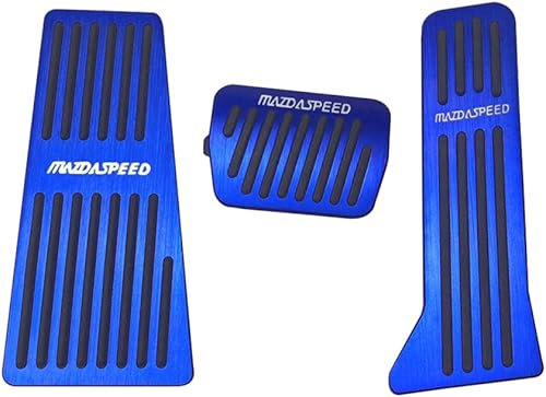XITER Juego de 3 almohadillas de aluminio antideslizantes para Mazda 2 3 6 CX-3 CX-5 CX-9 (azul)