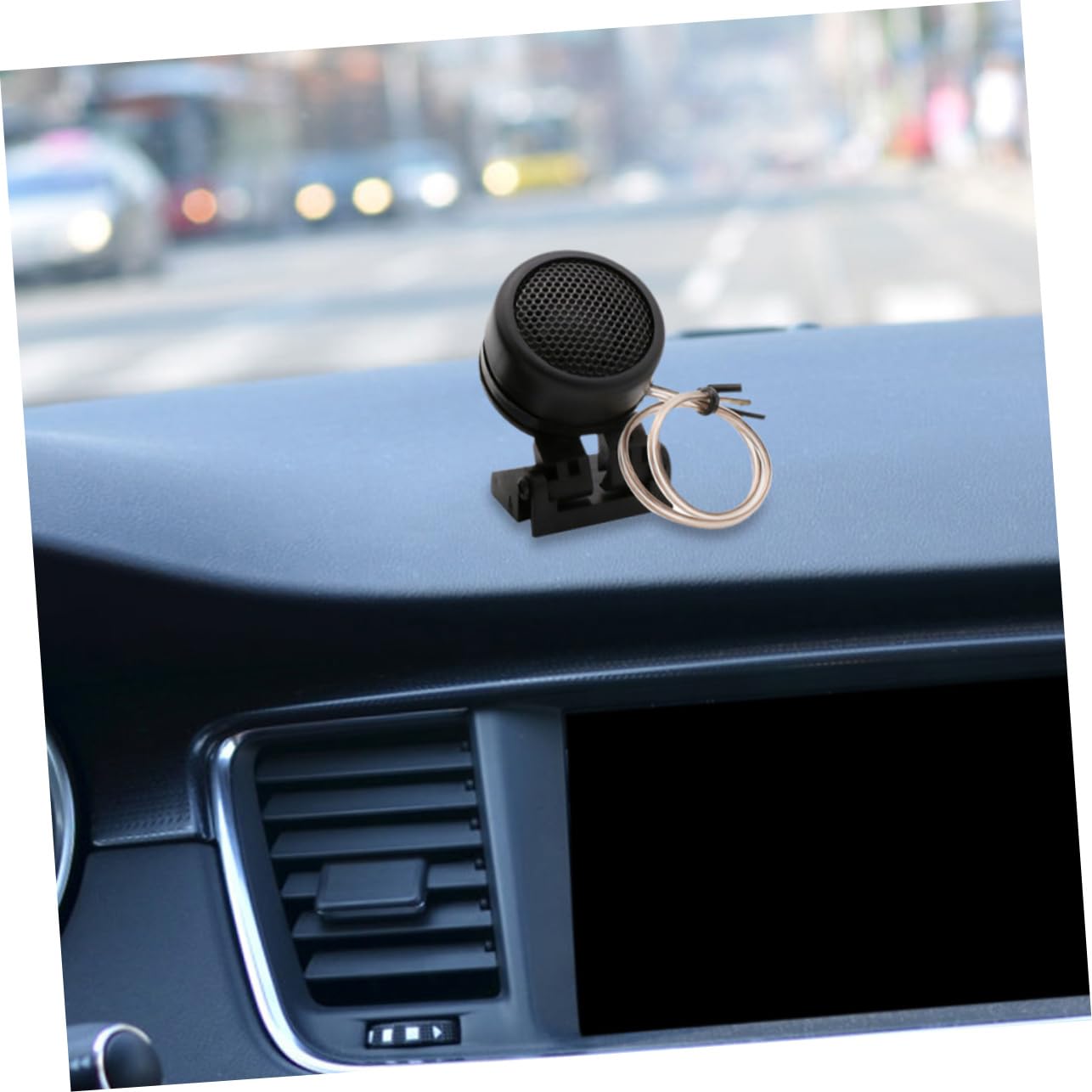 Beatifufu Loud Car Tweeter Speakers 2 Tweeter Horns 4 Mounting Brackets Compact Size for Easy Installati