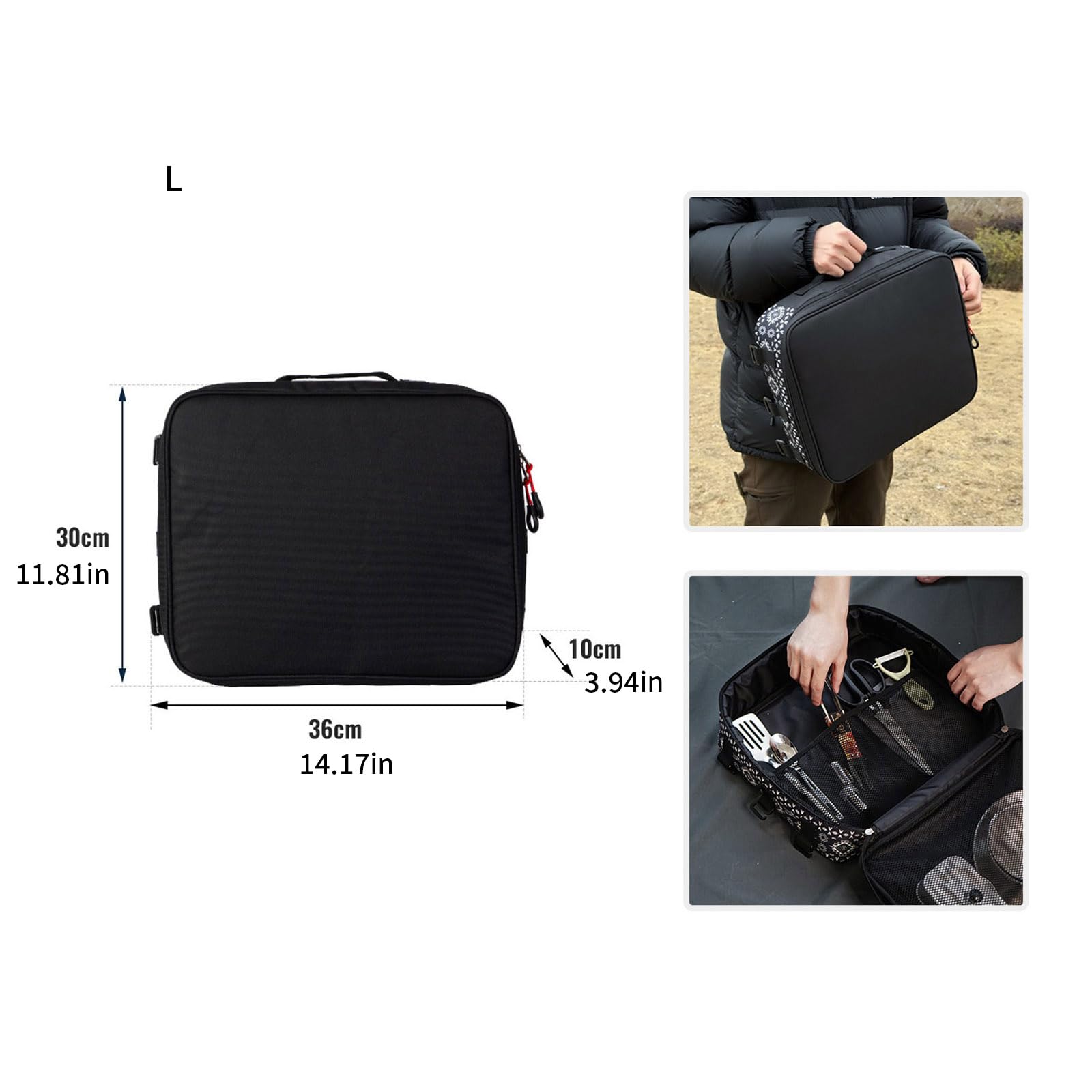 Générique de Rangement latéral pour Table de Camping résistant intempéries, avec Plusieurs Sections, organisateurs de Rangement pour équipement d ' Aventure, en Tissu Universitaire