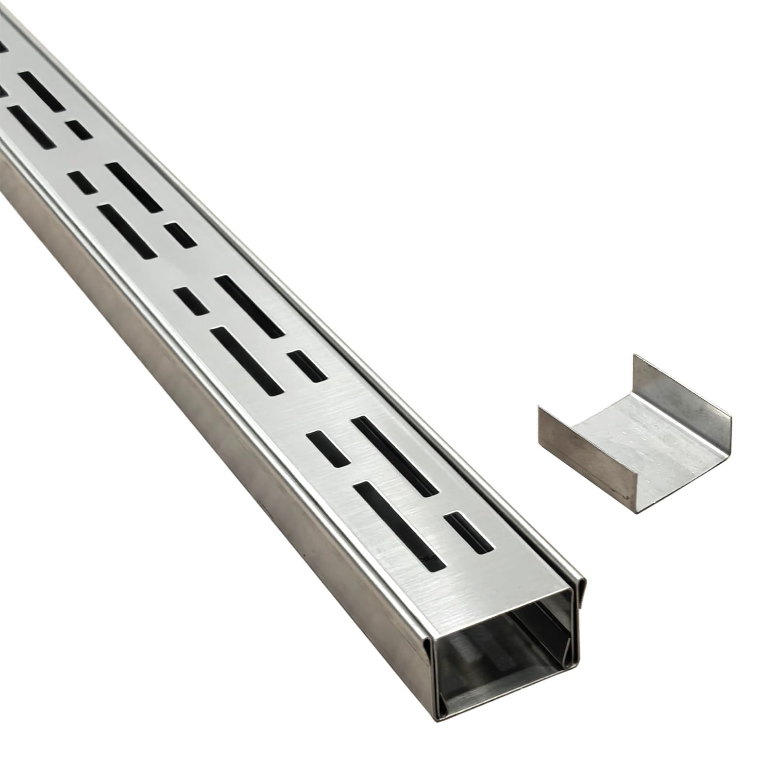 SXSJMY Drainage Channel,1m Long x 5cm Wide,Outdoor Garden Drainage System Made of 304 Stainless Steel with Coupling,Narrow Trench Drain for Concrete/Paving Stones/Terraces/Sidewalks