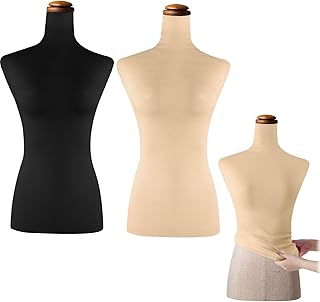 Peryiter 2 Pieces Mannequin Fabric Cover Soft Stretchy Clothing Upper Body Mannequin Cover for Retail Boutique Store Form Dummy Model Display Fitting Styling - Buy now