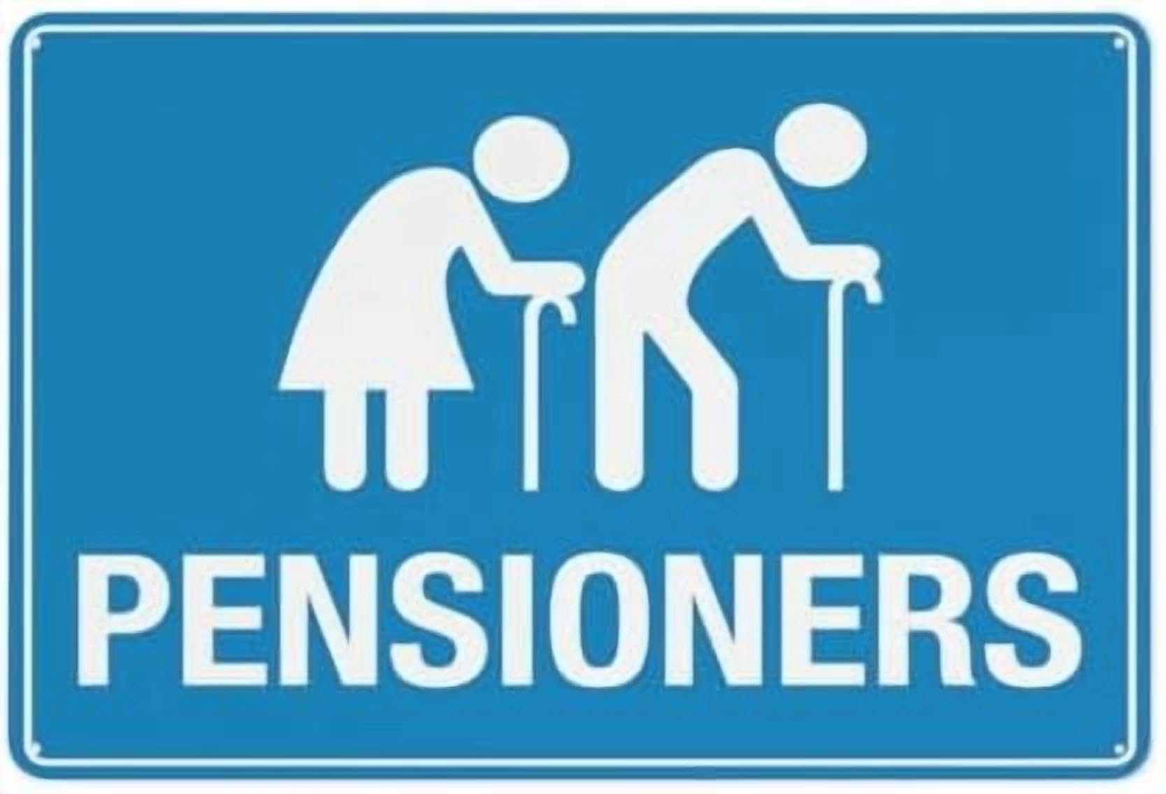 (2-Pack) Metal Tin Sign Pensioners Sign 8X12 Inch Rust Free Easy To Read & Sturdy Keep Out Outdoor Signs For Home Farm Yard