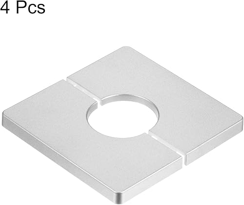 Miniatura 3 de uxcell 4 bridas divididas de pared, placa cuadrada de ABS autoadhesiva con orificio de 1.299 in de diámetro, cubierta de tubería de agua para