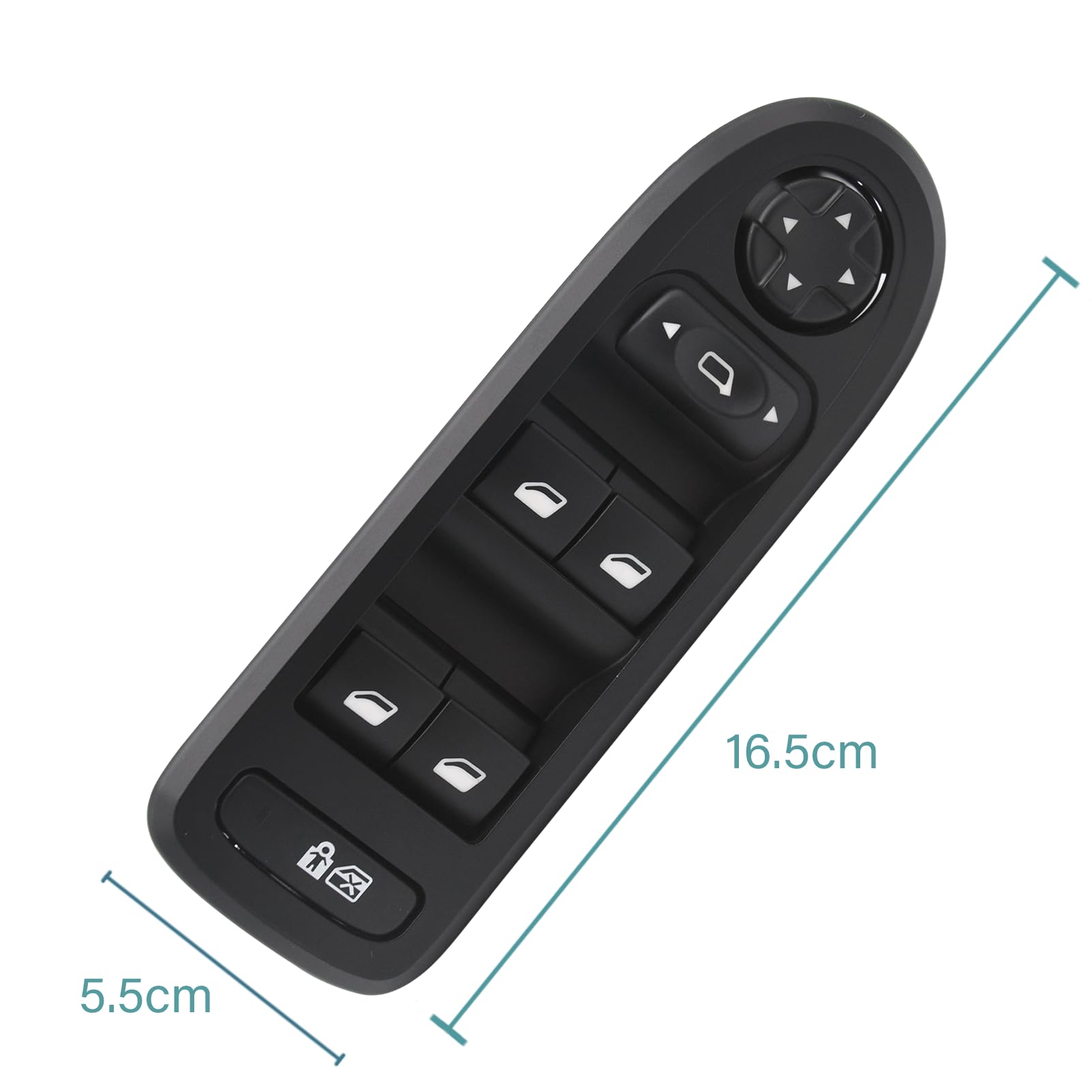 Interrupteur de commande lève-vitre électrique 96644915XT pour 308 508 C5 (Sans fonction de rabattement des rétroviseurs) 26 broches