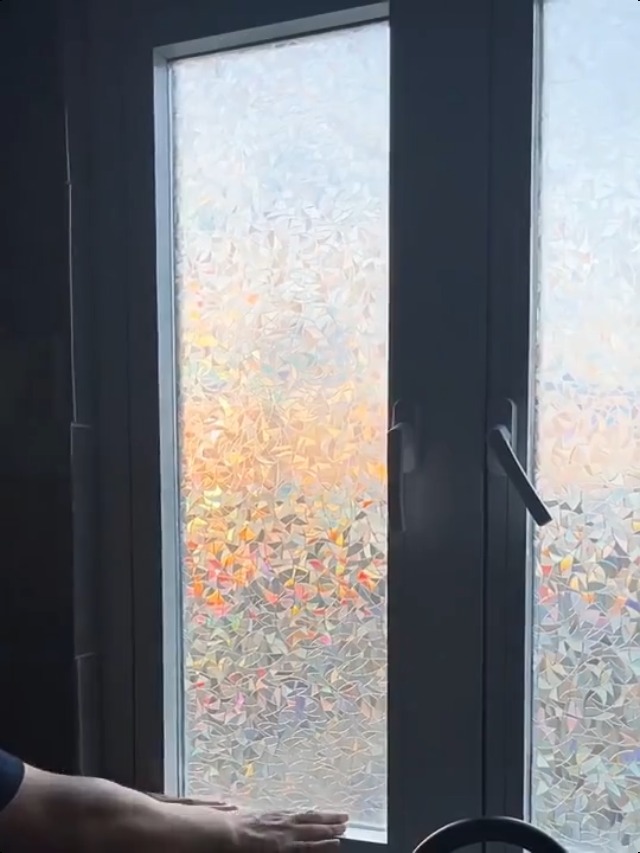 Película decorativa para ventana efecto vitral arcoíris miniatura 6