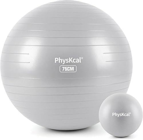 Miniatura 12 de Pelota de yoga para ejercicio, juego de pilates, 4 tamaños de pelota de fitness para entrenamiento, parto, embarazo, terapia física, bomba incluida