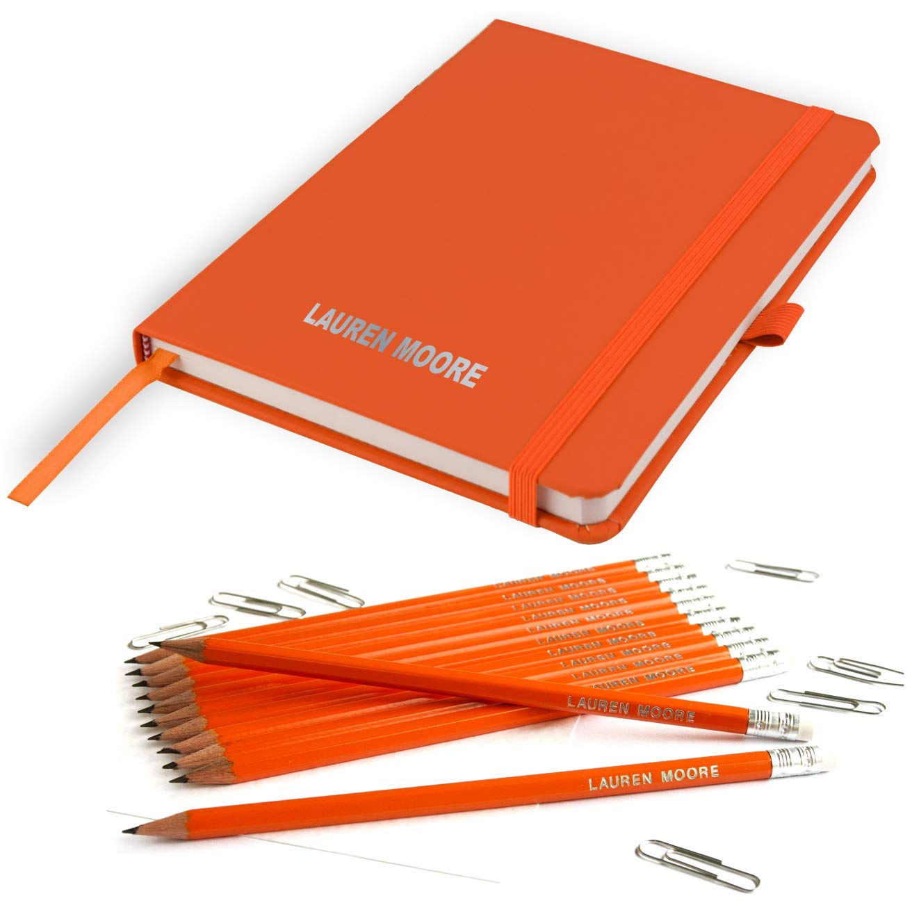 That's My Pencil Personalised Notebook and Matching Pencils -Printed with Name (Burnt Orange)