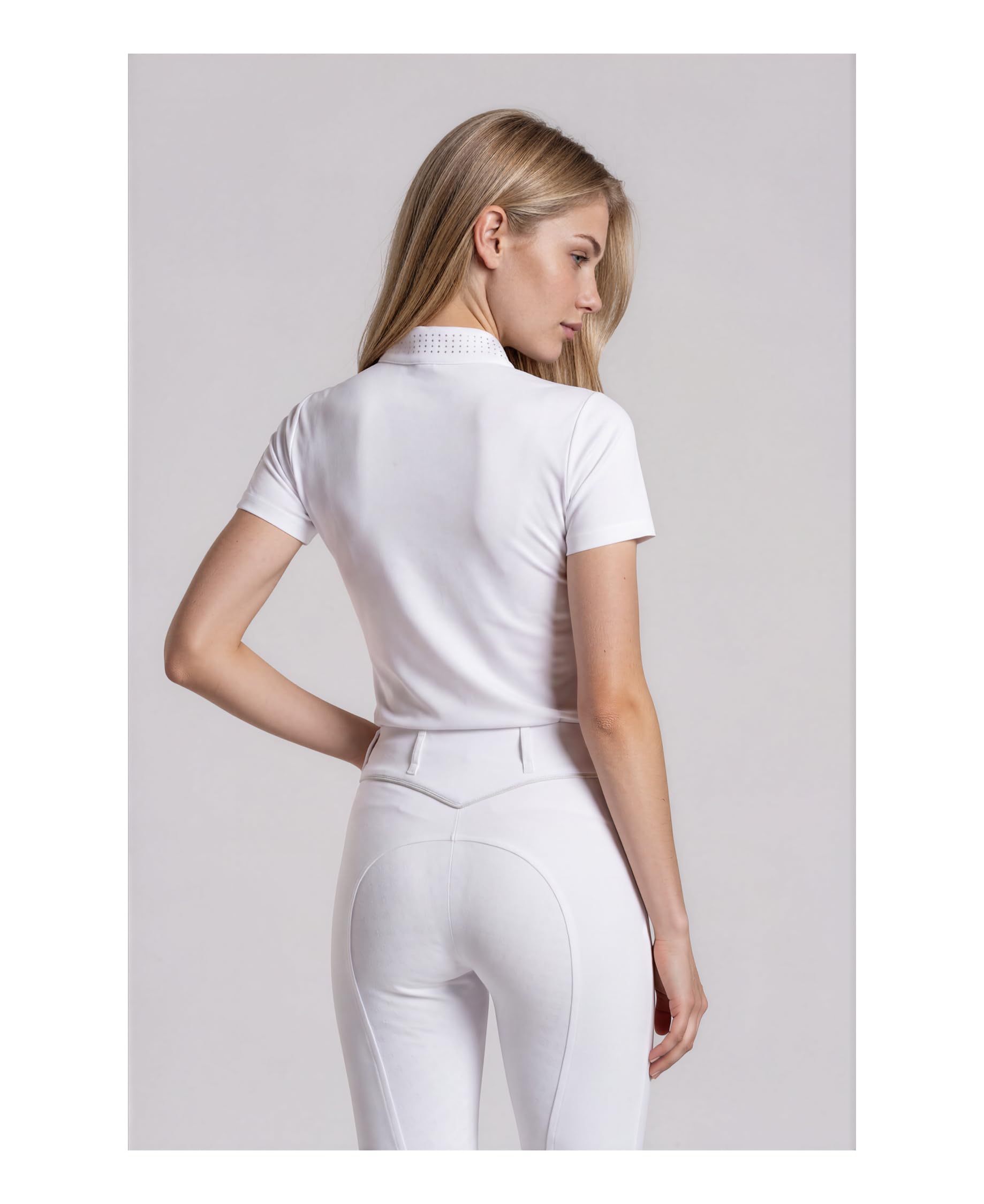 Damen Turniershirt München Kurzarm, leichtes und atmungsaktives Reitshirt für Turnier und Training im Sommer