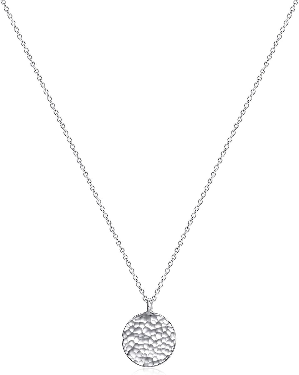 Fettero Collar con colgante Gargantilla de oro Moneda en capas Círculo de karma abierto Nueva luna creciente Chapado en oro de 14 quilates Collares delicados simples para mujeres Regalo de joyería