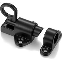 6 Packs Black Self-Closing Latches,Spring Door Lock | Resilient Bolt Latch,Aluminum Alloy Automatic Spring Barrel Door Lock,Used for Wooden Door,Wooden Window,Cabinet,pet fence