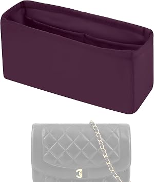 Silk Bag Organizer Insert Fits Chanel Diana Small, Fuchsia
