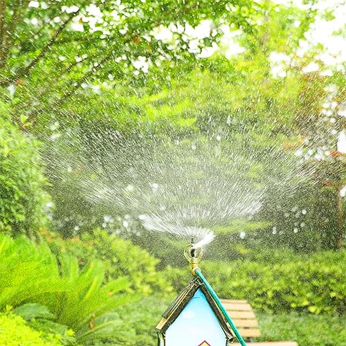 2Pcs 360 Degree Rotating Rooftop Sprinklers for Fire Protection, Lawn Cooling & Garden Irrigation, Adjustable Spray Pattern, Durable Iron & Zinc Construction