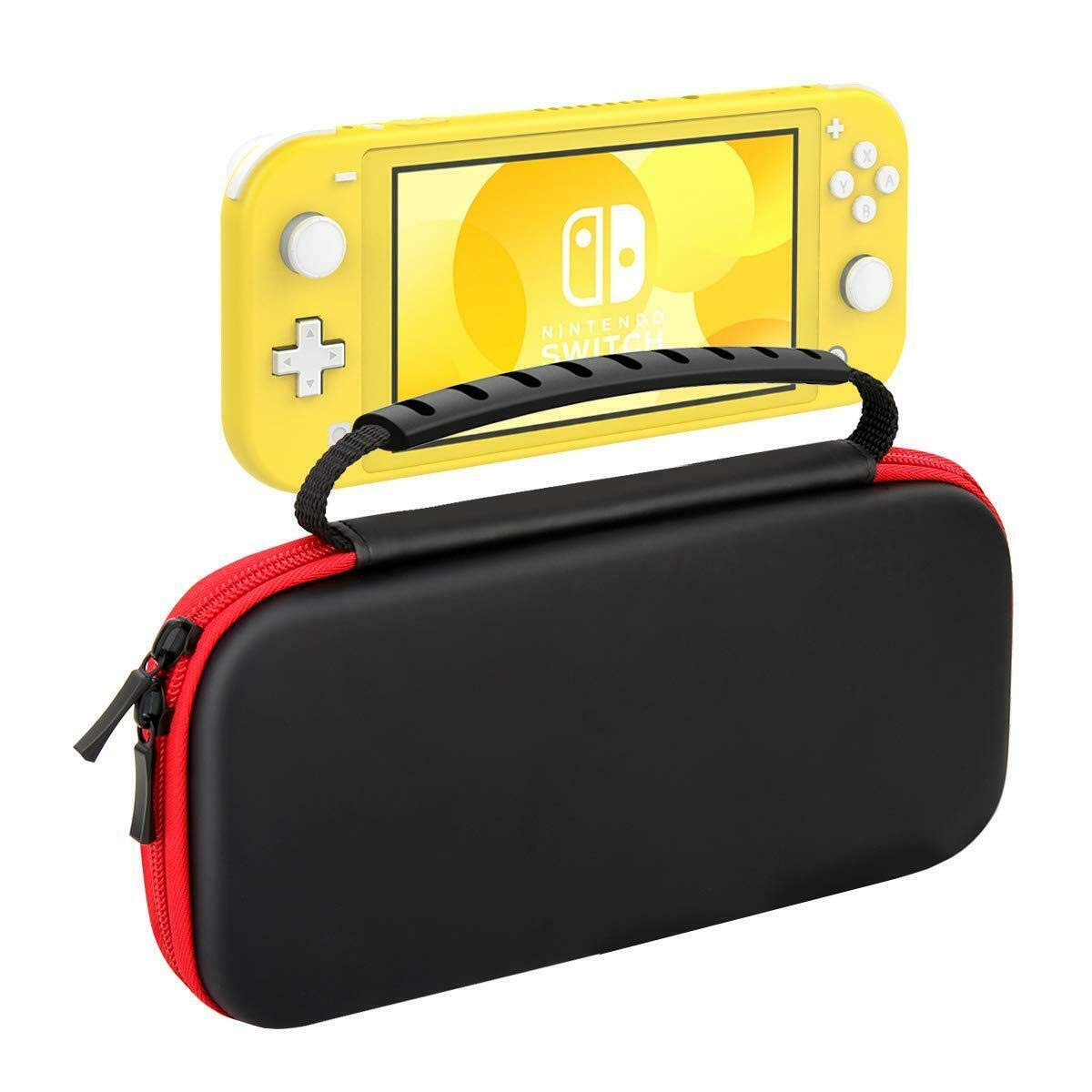 for Nintendo Switch Lite Console Black Slim Travel Carry Protective Case Cover with 8 Game Storage