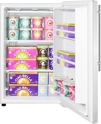 Miniatura 4 de Summit Appliance FS605SSVH - Congelador de 22 pulgadas de ancho, gabinete blanco, puerta y manija de acero inoxidable capacidad de 5.04 pies