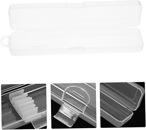 Miniatura 6 de Estuche de paja de viaje de 4 piezas, recipiente de plástico transparente con tapa, pequeño recipiente transparente, dispensador de pajilla,