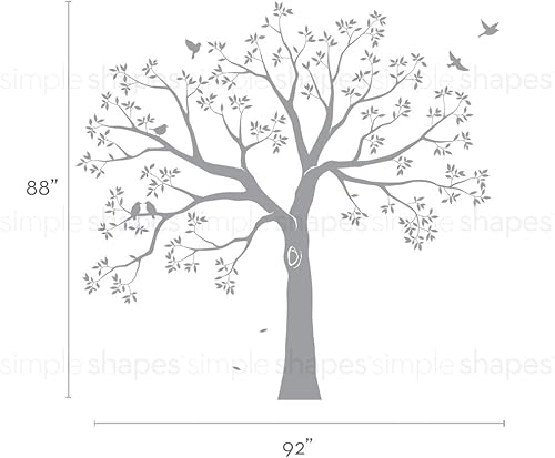 Miniatura 2 de Vinilo decorativo para pared de árbol genealógico de escalera (negro, tamaño pequeño 92 pulgadas de ancho x 88 pulgadas de alto) Simple Shapes