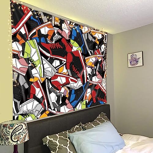 SVBright Tapeçaria de parede de tecido retrô de basquete 144 cm L x 130 cm A polegadas Cool Multicol