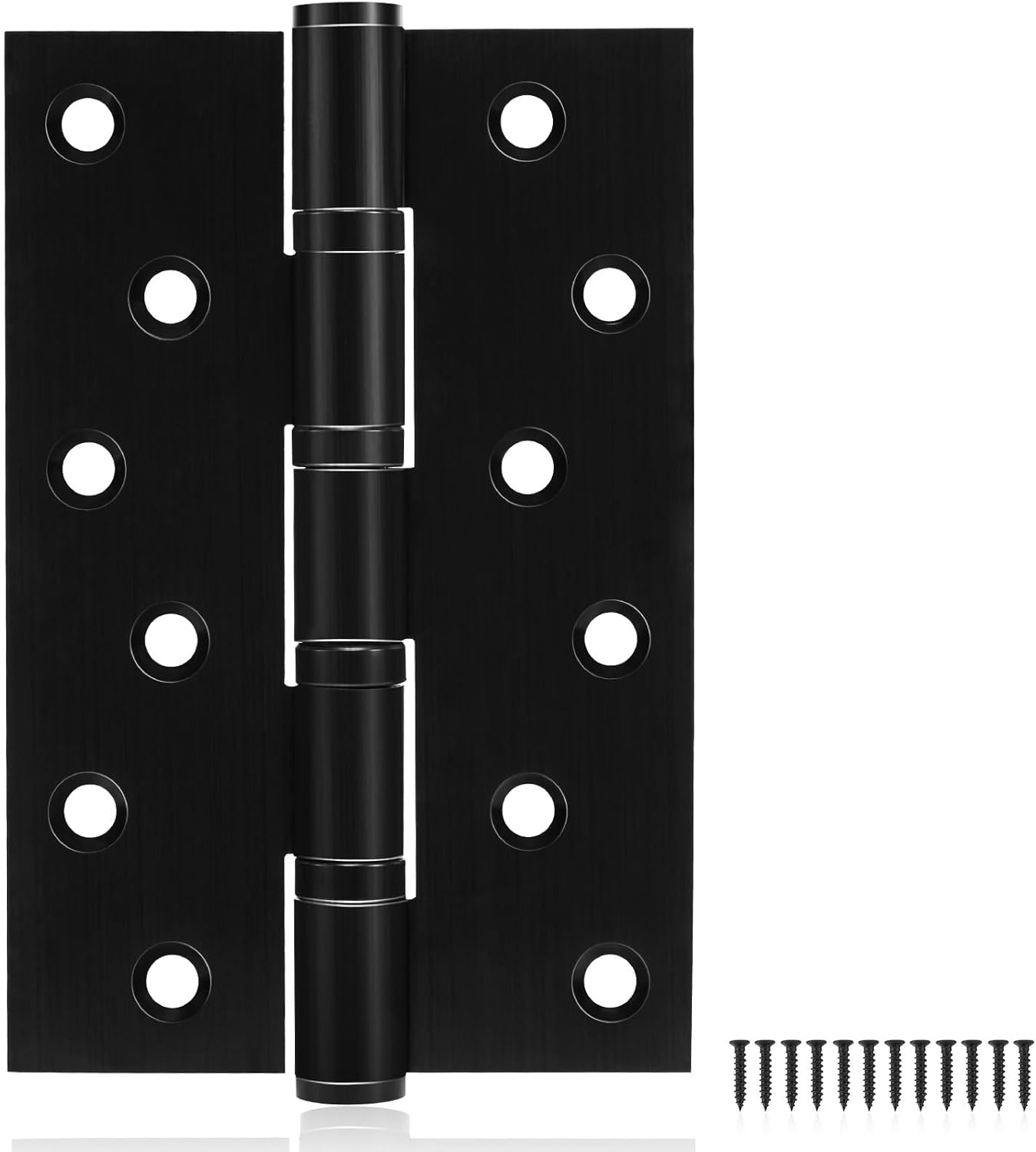 3 Pack Black Door Hinges 6 Inches Ball Bearing Hinges Heavy Duty Stainless Steel Hinge with Screws, Square Corner, Smooth and Quiet